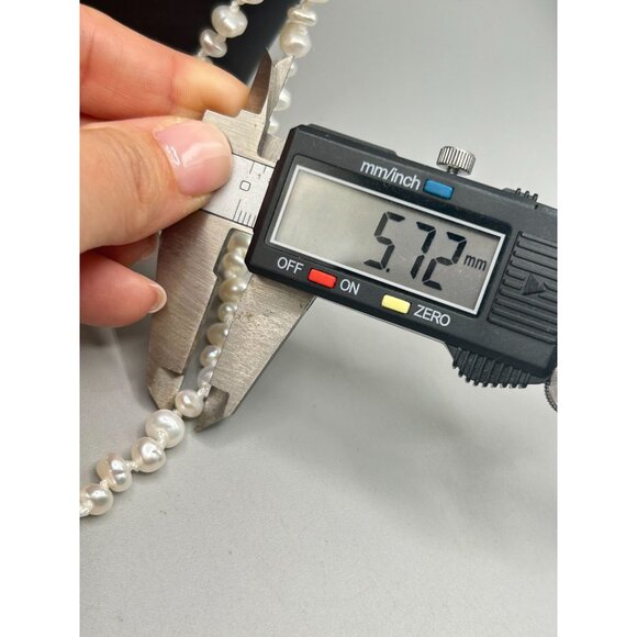 Honora Collection Freshwater White Pearl Necklace Irregular Hand Knotted Strand - Picture 6 of 6